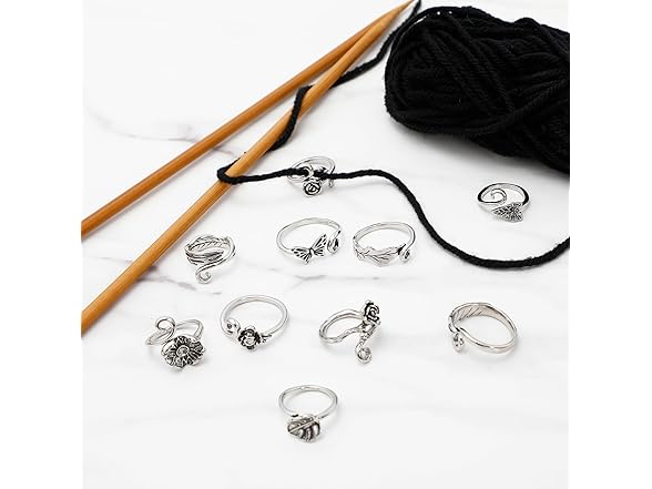 Qoyapow 10pcs Crochet Ring for Fingure