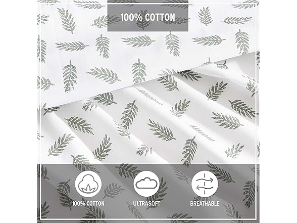 Eddie Bauer Twin Sheet Set, Laurel Leaves