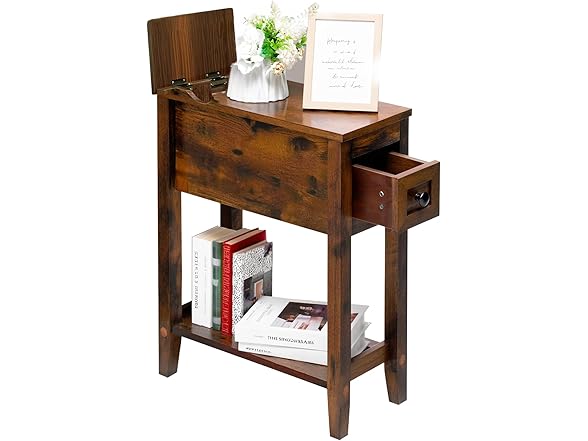 LUSUOWLZ Chairside Table with Charger