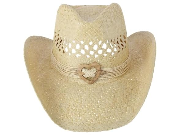 CTM Women's Western Straw Cowboy Hat