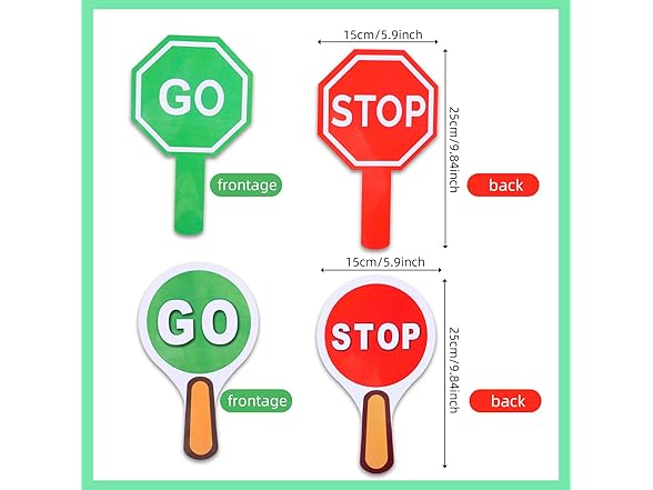 JHGCVX Stop and Go Sign 4pc 9.8x5.9