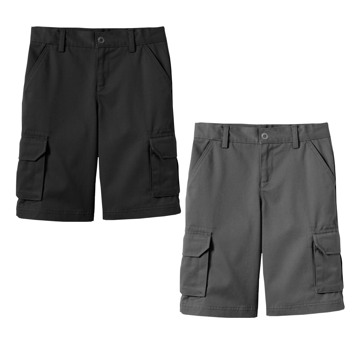 2PK Boys Stretch Cotton Cargo Shorts - Gallery 14