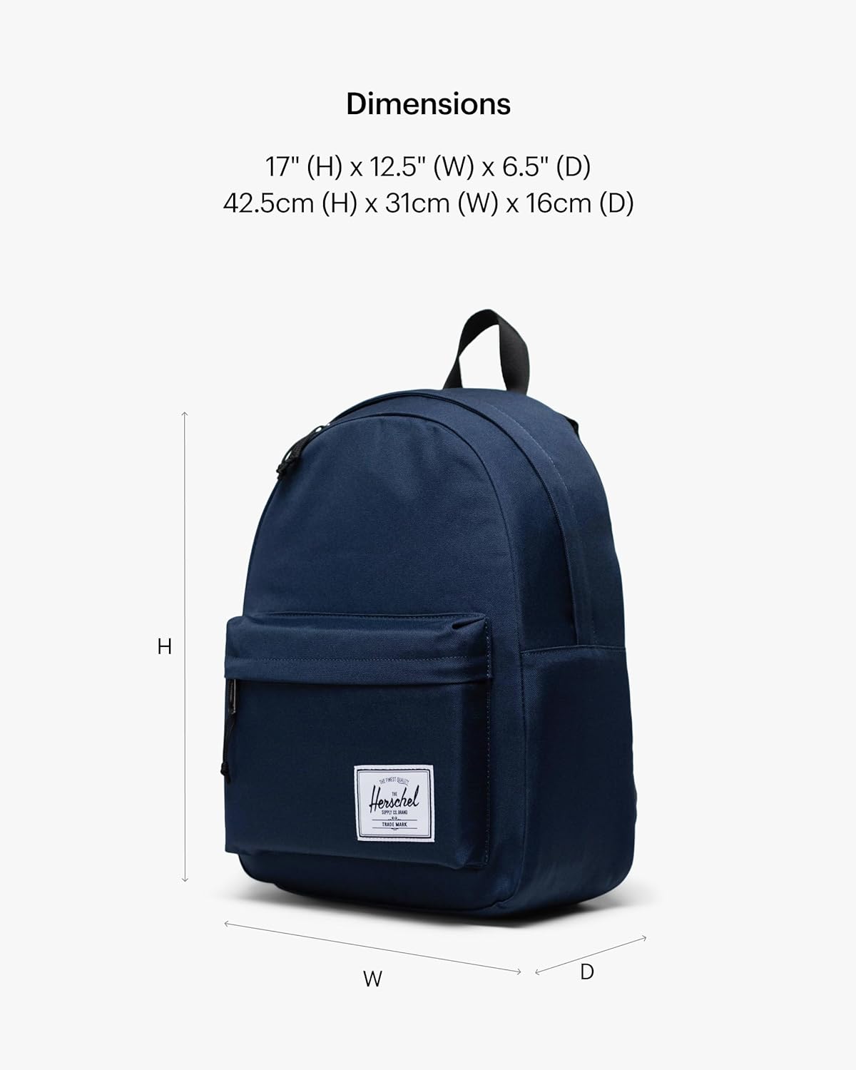 Herschel Classic Backpack Navy 20L - Gallery 8