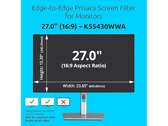 Kensington Privacy Screen for 27" Monitor