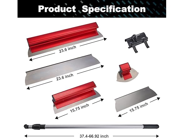 Drywall Skimming Blade Set Stainless St