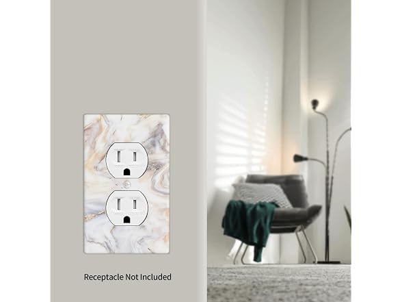Donyou White Marble Wall Plate Duplex Unbreakable