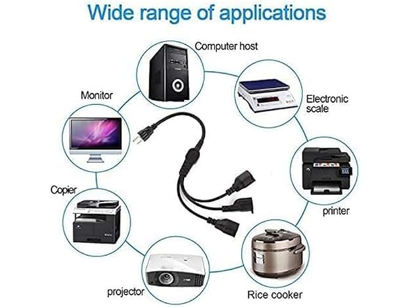 Qlfecle 1 to 3 Outlet Power Splitter