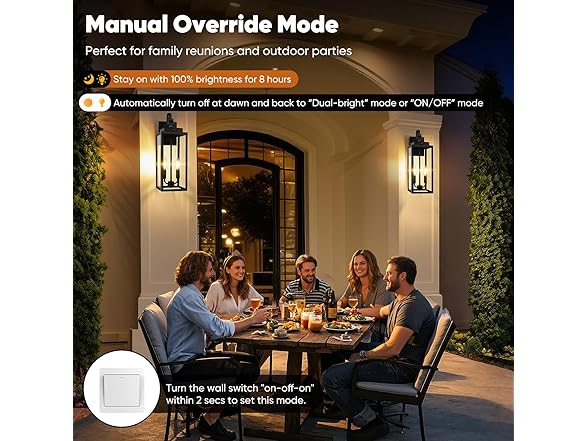 BesLowe Motion Sensor Outdoor Wall Lights, 17.5" W Hook