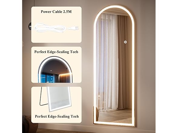 VETROVUE Arched LED Mirror Full Length