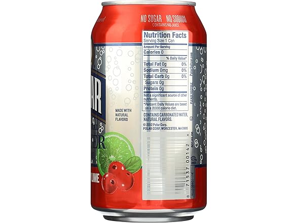 1CT Polar Beverages Cranberry Lime Seltzer, 12 oz