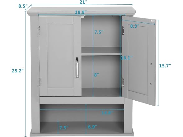 VINGLI Medecine Cabinet with 2 Doors