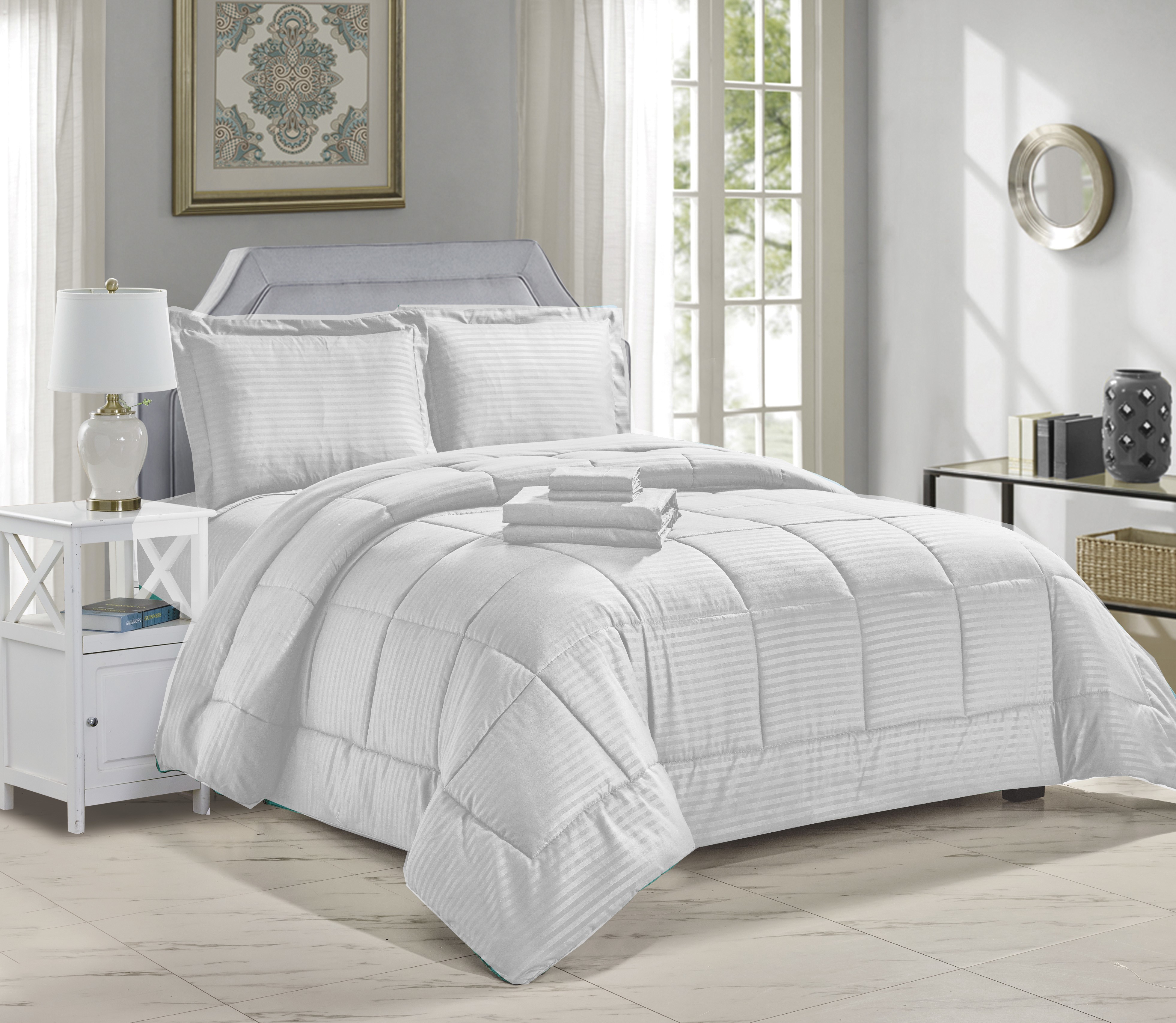 8-Piece Embossed Stripe Bed In A Bag (King) - Gallery 4