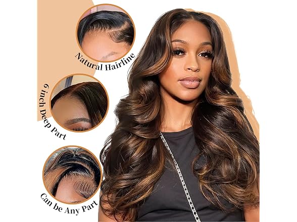 Afribye 13x6 Highlight Body Wave Lace Front Wig