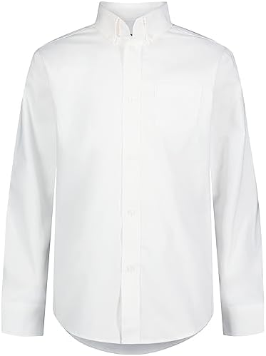 IZOD Uniform Young Men's L/S Button-down Oxford Shirt, White, 34/25
