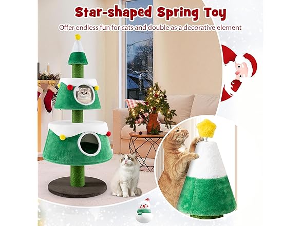 PETSITE 60 inch Christmas Cat Tree