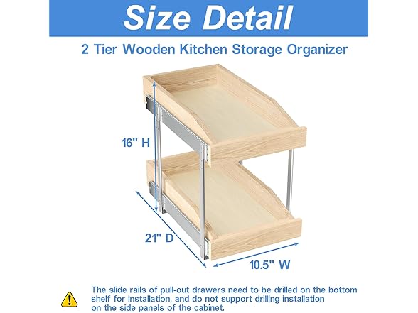 ROOMTEC 2 Tier Pull Out Cabinet Organizer