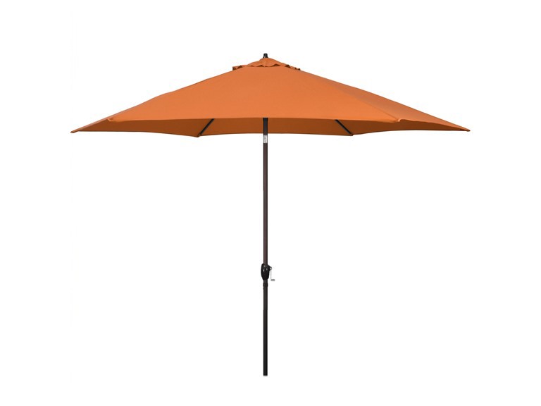 11-Foot Aluminum Market Patio Umbrella with Crank Lift and Push-Button Tilt in Tuscan Polyester