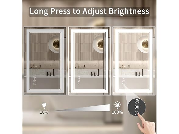WISSMIELS Anti-Fog LED Bathroom Mirror