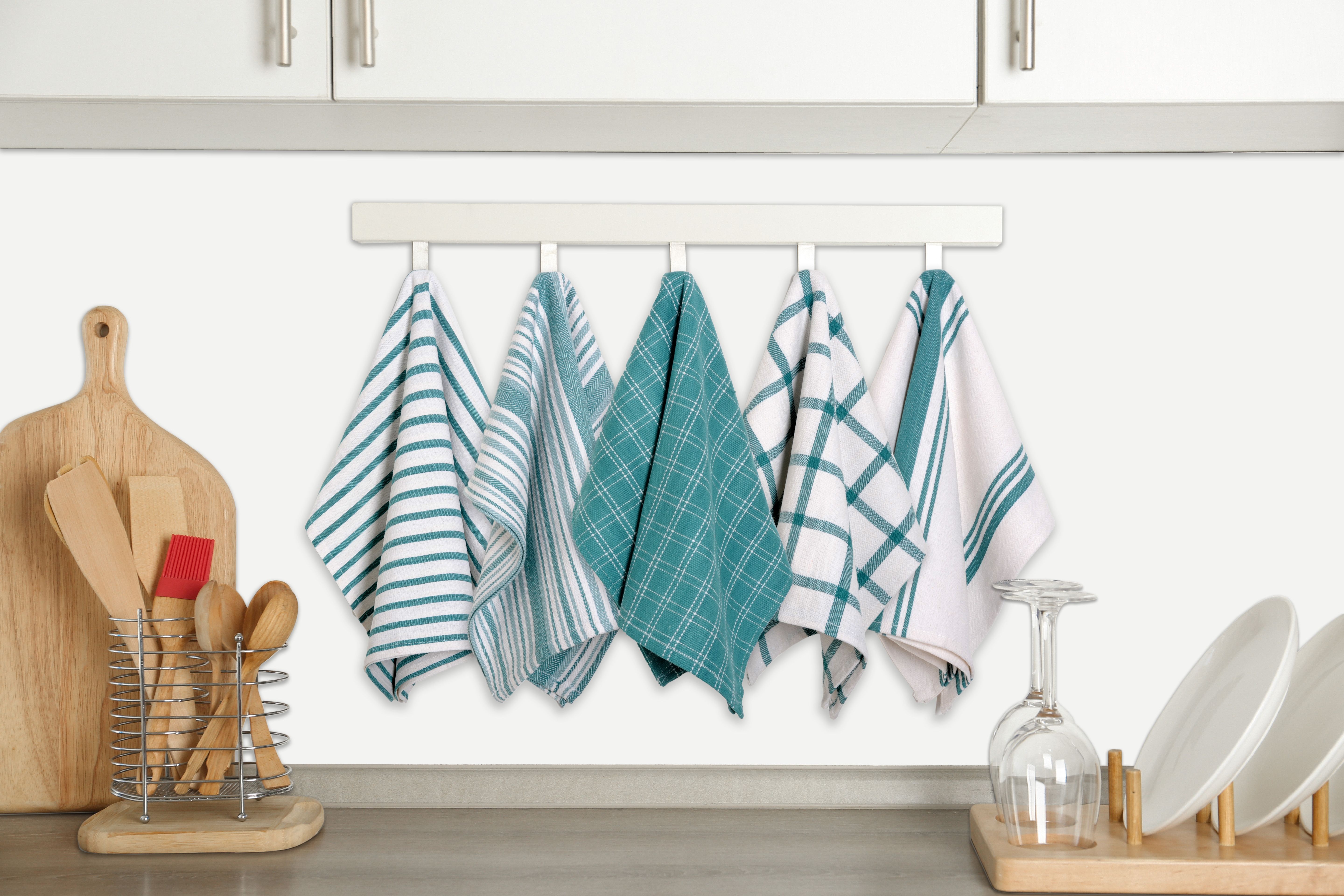 Dan River 10-pk Cotton Asst Kitchen Towels - Gallery 25