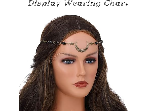 Aularso Vintage Head Chain Crescent Moon