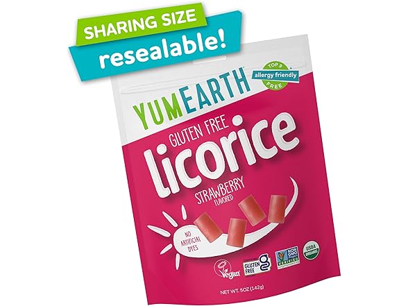 YumEarth Organic Gluten Free Strawberry Licorice
