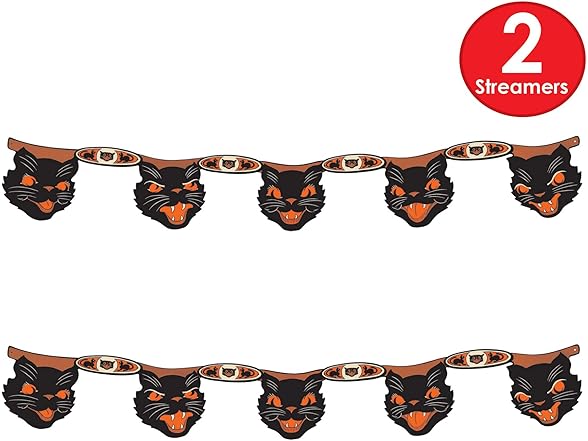 Beistle 2 Piece Vintage Style Black Cat Banners