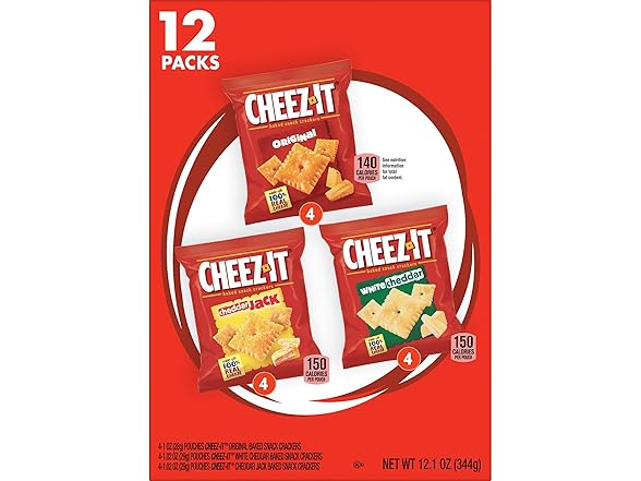 12PK Cheez-It Cheese Crackers, Variety
