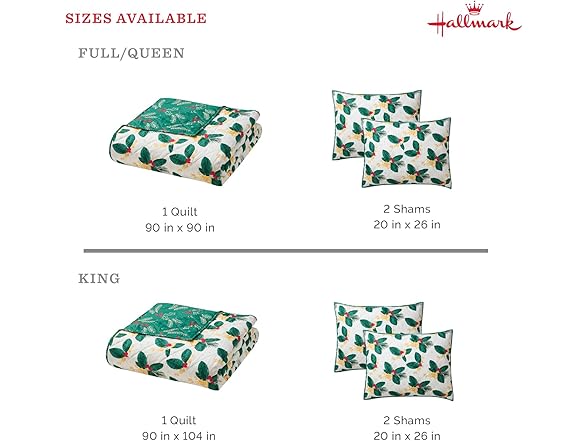 Hallmark Hallmark - King Quilt, 3-Piece Holiday Q
