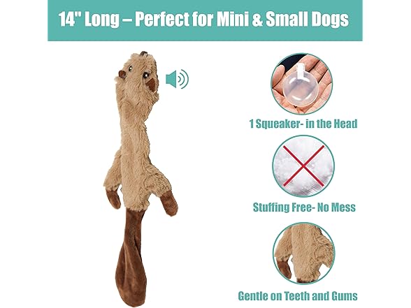 SPOT Skinneeez Beaver Dog Toy