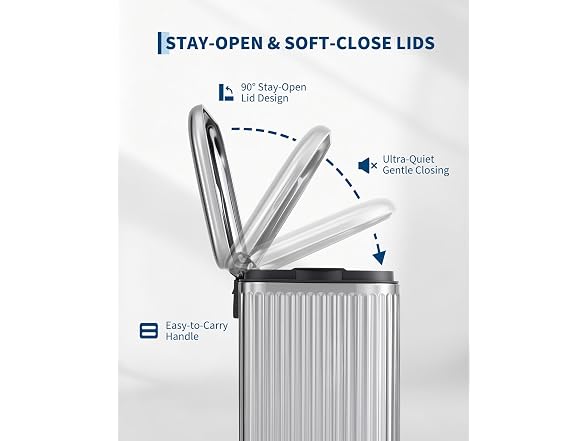 PrecisionAuto 5L Silver Stainless Steel Trash Can