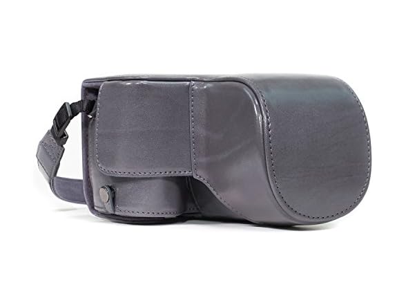 MegaGear Ever Ready Leather Camera Case and Strap (Gray)