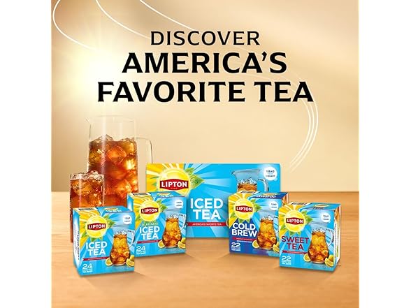 22CT Lipton Cold Brew Iced Tea Bags, Family Size