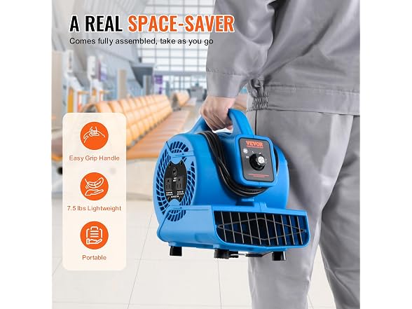 VEVOR Floor Blower, 1360 RPM 600 CFM