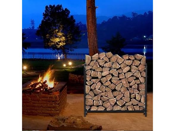 LUGO Waterproof Firewood Rack 48" Oxford Cover Combo Set