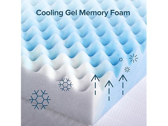 ZINUS 4" Swirl Gel Cooling Memory Foam Mattress Topper