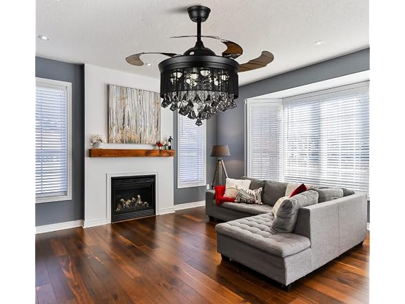 JSDTAN 42'' Modern Crystal Ceiling Fan
