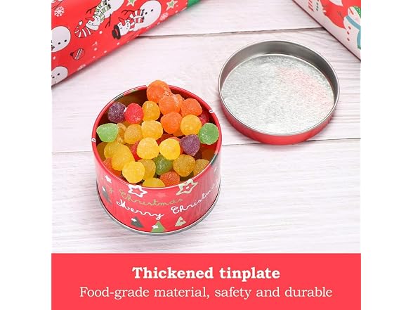 4pcs Christmas Tin Box Metal Cookie Box
