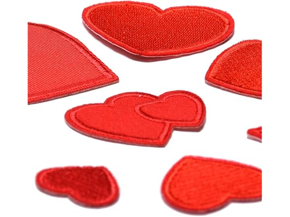 Ximkee 16pcs Red Heart Embroidery Iron On Patch