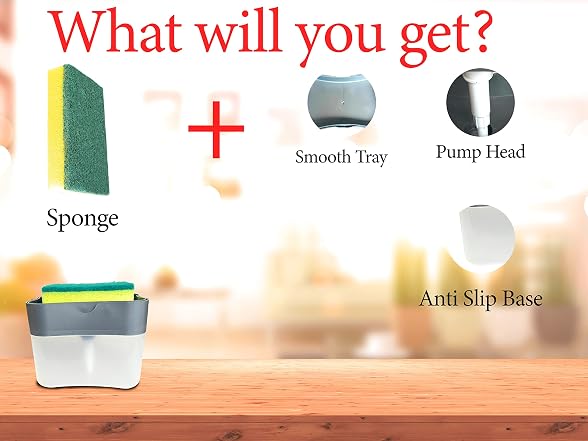 GMART Soap Pump and Sponge Caddy Holds 13 Oz