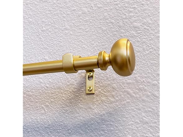 Decopolitan Fairbanks 86-128" Curtain Rod, Brass