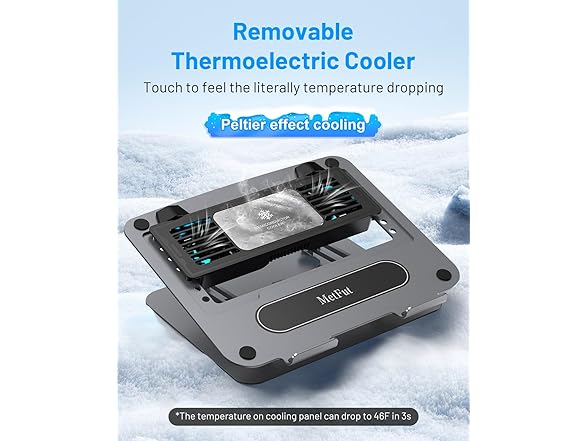 Laptop Cooling Pad with Detachable Fan & Cooler