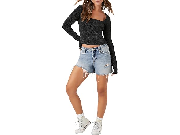 Forever 21 (L) Glitter Sweater-Knit Crop Top