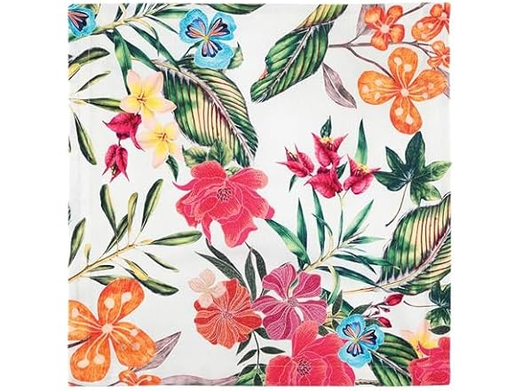 47th & Main Set of 4 100% Cotton Napkins Tropical Flowers