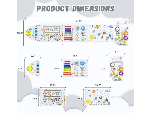 Nigwet Rocket Sensory Wall Panel for Kids