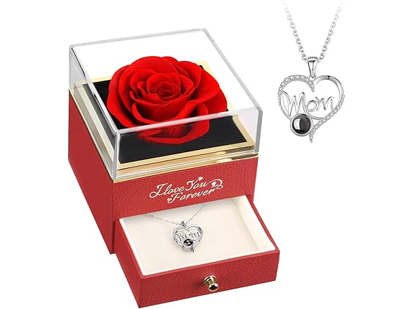 WILDLOVE Rose & Mom Necklace Gift Set