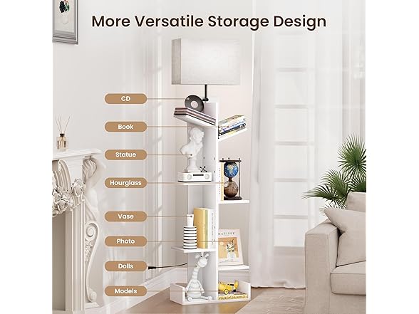 7 Tier Bookshelf with Light