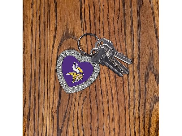 Miami Dolphins Rhinestone Heart Keychain
