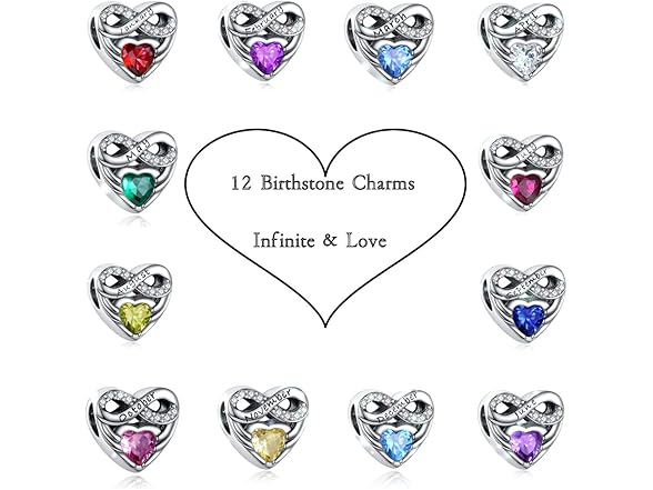 BEEUVIP February Birthstone Charm