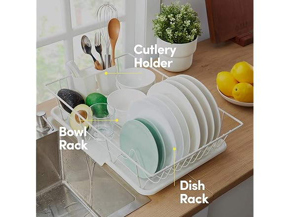 Steel 3-Piece Large Dish Drainer