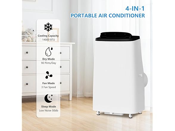 PioneerWorks 14000 BTU Portable Air Conditioners,Port